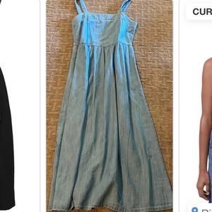 Nordstrom Caslon denim jumper with adjustable straps.